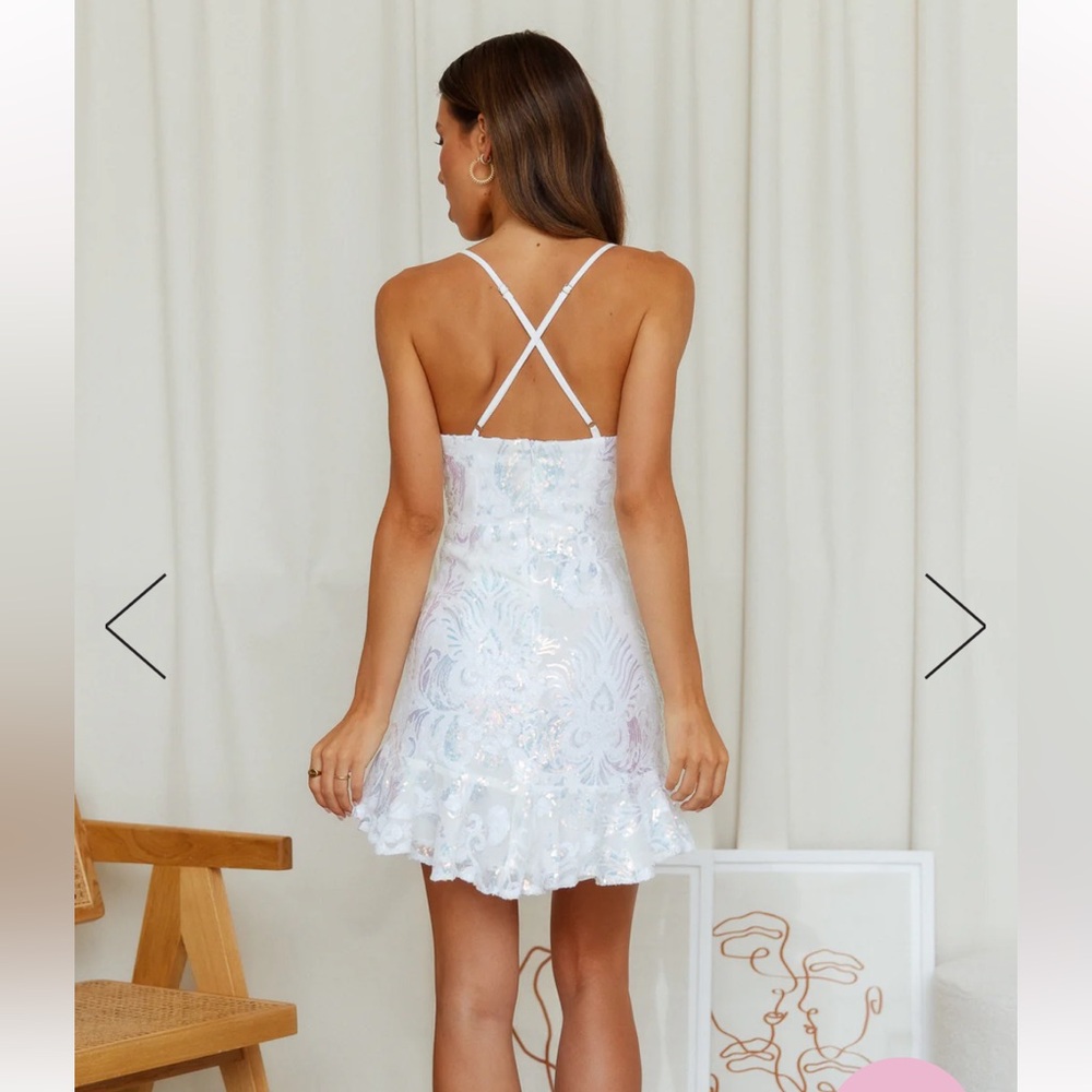 HELLO MOLLY IRIDESCENT STYLE DRESS WHITE - Picture 3 of 3